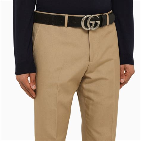 cintura gucci tessuto e pelle